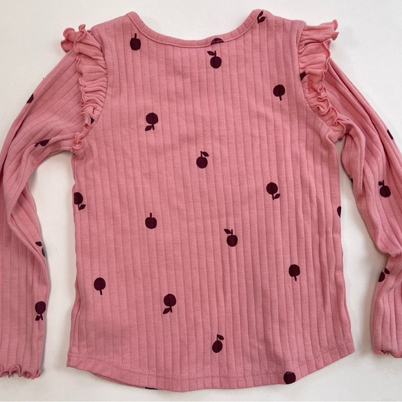 Cat & Jack Ribbed Apple Long Sleeve Top 5t - Picture 7 of 7